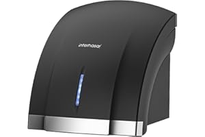 interhasa! Automatische Händetrockner Mit Elektrischer Heizung Für Zu Hause 1800W Energiesparender Elektrischer Hochgeschwindigkeits-Händetrockner, Berührungsloser Wand-Händetrockner（Schwarz）