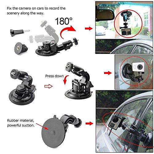 Shoot® Saugnapf Kamera Auto Halter Foto Video DVR Halterung für GoPro Hero 1 2 3 3+ 4 KFZ PKW 3 + 4 SJ4000 SJ5000 Universal Saugnapf Kamerahalter groß zur Befestigung an Autos, Booten, Motorrädern und mehr - 9