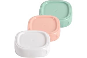 ROMIRUS Flaschen verschluss deckel für Hegen Aufbewahrungsdeckel Milch aufbewahrung | Grün Weiß Rosa | 3er Pack