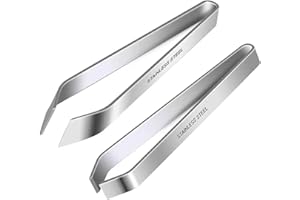 LORSENG 2 Pcs Fish Bone Tweezers Set, Fish Scale Remover, Kitchen Fish Bone Remover Tweezers, Professional Stainless Steel Flat and Slant FishTweezers for Plucking Poultry Feathers,Removing Fish Bones,Scales