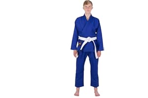 VADER SPORTS EST.2001 WITH YOU ALL THE WAY VADER Sports Student Judo Gi Adults Judo Suits 100% Cotton Judo Kamino BJJ Uniform Middle-Weight Blue Training Judogi with Free White Belt