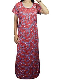 Indiatrendzs Beautiful Hosiery Cotton Women's Nighty Paisley Printed Night Night Gown Night Dress (free size)