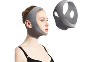 ZKSXOA Doble Mentón Mascarilla Facial Adelgazante,Mascarilla Facial Lifting para Adelgazar,Mascarilla Facial Antiarrugas Reafirmante en forma de V,Gris(XL)