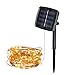 Produktbild Lichterkette Außen, HUIHUI Wasserdicht 5M 50 LEDs Kupferdraht Lichterkette batteriebetrieben für Party, Garten, Weihnachten, Halloween, Hochzeit, Indoor & Outdoor Decor (Gelb,One size)