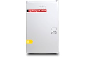 CORBERO Corberó - Frigorífico 1 Puerta | CF1PH854W | 56x50x84 | Capacidad 102L | Congelador 14L | Luz Interior | Crisper y Estantes de Cristal | Descongelación Manual | 40dB | Blanco/Inox