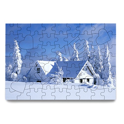 Puzzle Personalizado Eco-Pad The Beauty of The Snow House Puzzle Puzzle 72 Piezas (Paquete de 6)