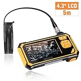 Endoskopkamera HD - 4,3-Zoll-Vollfarb-LCD-Bildschirm, Auflösung bis zu 1080P, 360-Grad-Rotationsfunktion für die Videoaufnahme, ausführliche Tasten zum Auswählen von Modus, Einstellung der Einstellungen, Schnappschussbilder und Videoaufzeichnung.