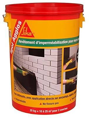 SIKA FRANCE S.A.S Enduit de fondation SIKA Igol agglos 25 kg noir