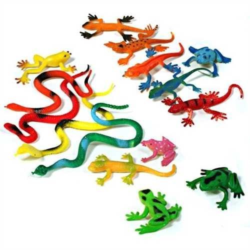 German Trendseller® - 12 x Gekko - Schlangen & Frösche - Mix ┃ Mitgebsel ┃ Reptilien