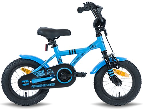 PROMETHEUS Kinderfahrrad 12 Zoll Jungen in Blau & Schwarz mit Stützrädern | Seitenzugbremse und Rücktrittbremse | ab 3 Jahren | 12″ BMX Edition 2017 - 5
