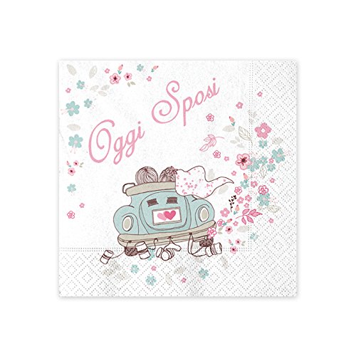 Servilletas de papel "Oggi sposi", 16 unidades, 33 x 33 cm