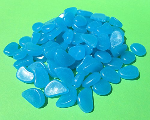 Leuchtsteine Leuchtende Deko Steine 250g ca.80 Steine Blau/Blau 1,5-3,0 cm - 2