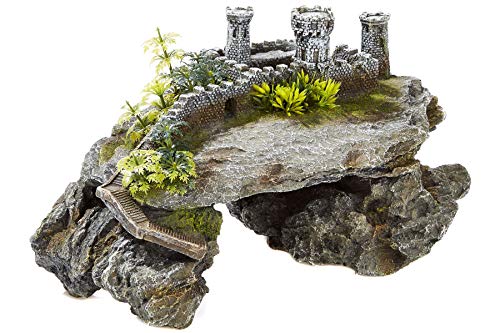 CLASSIC PETBLIS Ruined Castle With Plants Ornament 32cm, 100 g