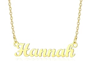 Custom4U Custom Name Necklace,Personalised Nameplate Jewellery Gifts for Women Girl Mum,Silver/Gold/Black,with 16+2''/40+5cm Chain,(with Gift Box)
