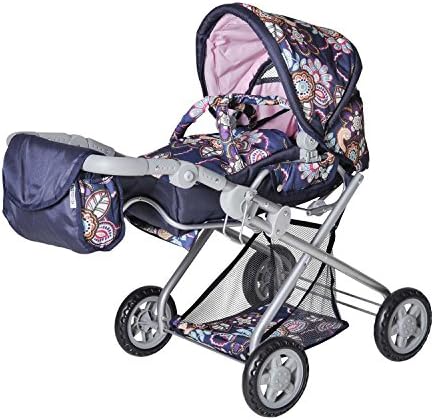 Knorrtoys Kyra 61878 Doll Wagon – Blue Flowers