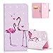Produktbild Huawei P10 Lite Hülle Silikon Leder Flip Wallet Case,Huawei P10 Lite Hülle Blumen,EMAXELERS Huawei P10 Lite Hülle Flip Handytasche,Huawei P10 Lite Hülle Slim,Huawei P10 Lite Hülle Elegant Retro 3D Schmetterling Blumen Flamingo Unicorn Anime Bunte Muster PU Leder Ledercase Flip Tasche Wallet Schutzhülle Etui Tasche Handytasche Hülle für Huawei P10 Lite,3D Two Flamingo Love