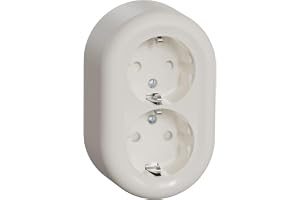 Schneider Electric Elso rund Schuko-uttag, 2-vägs, ytmonterad, kontaktskydd, Renova, 16 A, 250 V AC, vit, artikelnummer WDE01