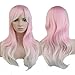 S-noilite® Fashion Womens Long Wig Wavy Curly Hair Harajuku Style Cosplay Anime Full Wigs (Mix Pink White)