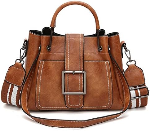 Covermason Women Retro PU Leather Corssbody Bag, 3 Style Strap Shoulder Bags/Handbag With Buckle (Brown)