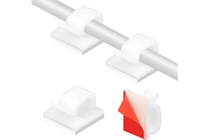 CHICQUENCH Attache Cable Adhesif,Clips Cable,Cable Management,Rangement Cable Bureau,Serre Cable Plastique,Fixer Sans Percer,Accroche Cable,Attache Murale Sans Percer,Câble Management,Fixation Cable Electrique