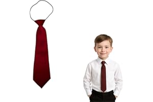 THE TIE COMPANY The Tie Co™ Kids Satin Elasticated Tie – Solid Plain Colour Pre-Tied Boys & Girls Neck Tie