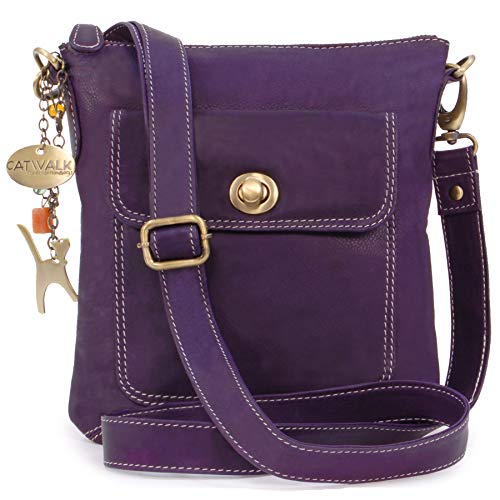 CATWALK COLLECTION - Laura - Bolso bandolera - Cuero - Morado