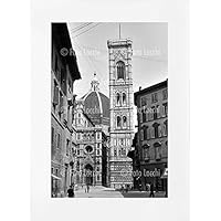 Archivio Foto Locchi Firenze - Stampa Fine Art su passepartout 30x40cm. - Immagine della cattedrale di Firenze negli anni '30