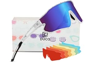 DUCO Kids Sunglasses Youth Baseball Sun Glasses Lightweight TR90 Frame UV400 Sports Cycling Shades for Boys Girls DK268