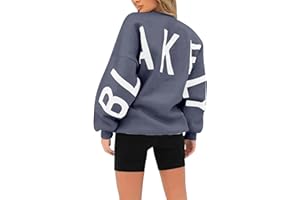 HSUAYEUD Blakely Damen Hoodie Oversize Backprint Pullover Casual Winter Sweatshirt mit Kapuze Langarm Kapuzenpullover Hoodies für Damen Langarmshirt Kapuzenpulli Damen