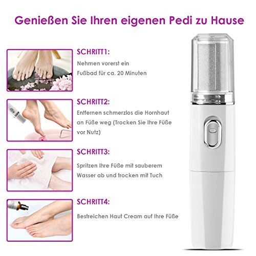 MVPOWER Elektrischer Hornhautentferner Fußpflege Hornhaut Entfernung Werkzeug Pediküre Kit Nagelpolierer Nagelpflegeset Schleifrollen mit Diamantpartikeln für die grobe Haut,tote Haut und Schwielen - 6