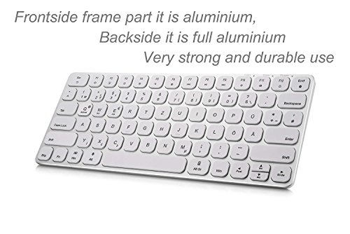 Supremery Bluetooth Tastatur Keyboard komplett aus Aluminium – mit Hintergrundbeleuchtung (schnurlos oder Kabel betrieb) für MAC OS, Windows 10/8/7, IOS 9/8, Android(QWERTZ, deutsches Tastaturlayout) - 6