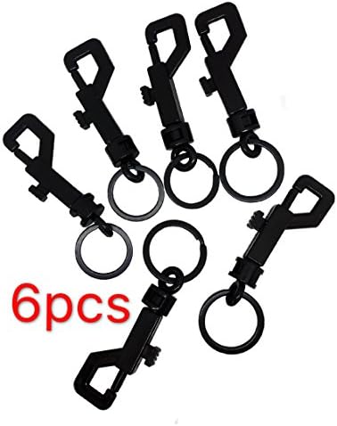 6 Pcs swivel snap Bolt Keychain clips Keychain hooks. Lightweight Durable clasp with hook for Keys, Key Chains, Tags and Lanyards. 2.75"x0.83" Plastic Spring keychain clasp come with key rings.
