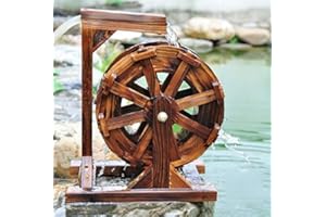 Tauzveok Roue à Eau Fontaine Patio Jardin Aquatique de la Feng Shui Roues Cour extérieure Pompe décorative Fontaine 30cm