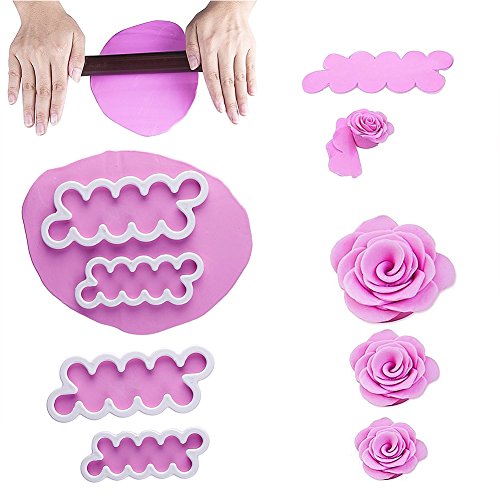 Rosen Ausstecher Weihnachten Set VALUE MAKERS 3-tlg ausstecher für Fondant inkl - the Easiest Rose Cutter Ever Blüten