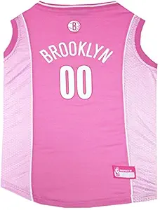 Pets First NBA Brooklyn Nets Jersey, Large, Pink
