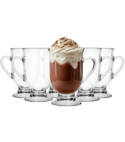 Verres à Café Irlandais Glasmark KROSNO - Lot De 6, 200 Ml, Résistants Lave-vaisselle - Design élégant Et Robuste