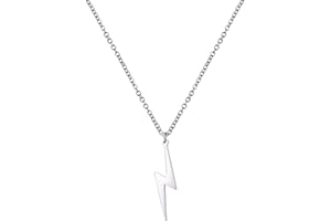 UNIFT Collar con Perno de Rayo para Mujeres y Hombres de Acero Inoxidable Simple Calle Punk con Colgante de Rayo Joyería Regalo Inspirador