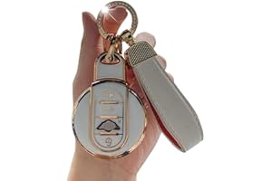 ontto Car Key Case Protective Cover Fits BMW Mini Cooper S One Clubman Countryman F54 F55 F56 F57 F60 Accessories Remote Control Key Fob TPU Key Case Key Box White R