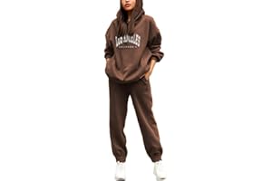 Tomwell Femmes Survêtement Ensemble 2Pcs Suit Mode Ample Manches Longues Sweatshirt Hiver Chaude Sweats à Capuche Et Jogging Pantalons Sportswear Femme Yoga Fitness Dormir
