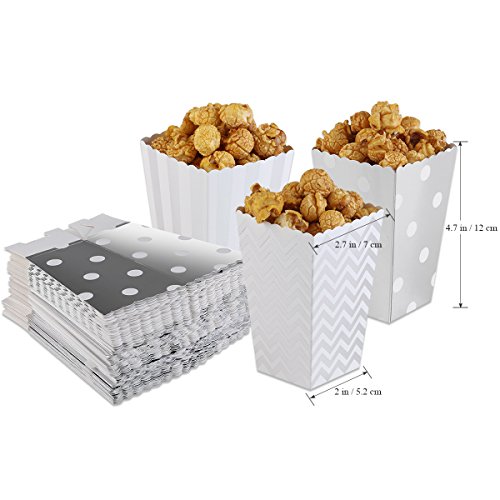 NUOLUX Popcorn Boxen, Party Candy Container behandeln Kartons, Silber - 2