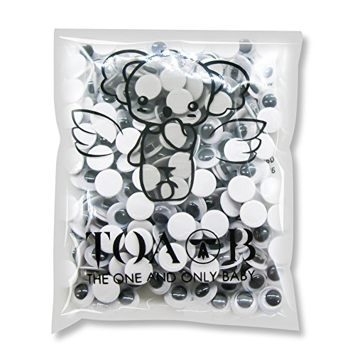 TOAOB Selbstklebend Wackelaugen Runde Schwarz Weiß 6mm DIY Scrapbooking Kunsthandwerk Spielzeug Zubehör Packung mit 600 Stück - 7