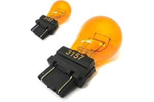 CARALL 2 pièces d’ampoules de voiture 12V, feux de croisement, feux de route, phares antibrouillard, etc. (3157 Amber T25 PY27/7W 12V 27/7W W2.5x16q)