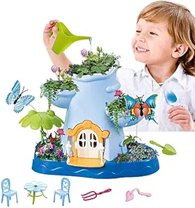 toys bhoomi happy garden playset toy, diy assembly outdoor garden toys for kids, grow your own garden, magical garden growing kit with grow soil, gift for girls & boys-Blue