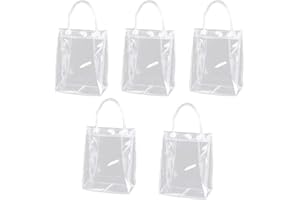 JYNLJKBF 5 PCS Borsa Da Vino In PVC Sacchetti Per Ghiaccio Per Vino Sacchetto Regalo Trasparente In PVC Borsa PVC Trasparente Multifunzionale Portatile Casa Bar Ristorante Supermercato 20cm x 10cm x 28cm
