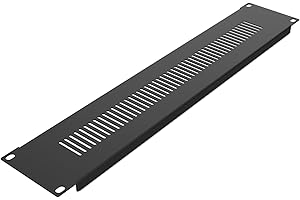 Audibax Pro Rack Panel Vent 2U - Accessoire pour Ventilation de Panneau de Rack 2U - Montage en Rack 19 Pouces - Compatibilité Universelle - Fentes d'Aération Verticales - en Acier