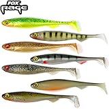 7 Fox Rage Slick Shads 13cm - Kunstköder zum Spinnfischen auf Hecht, Zander & Barsch, Gummiköder zum Jiggen & Faulenzen, Gummishad
