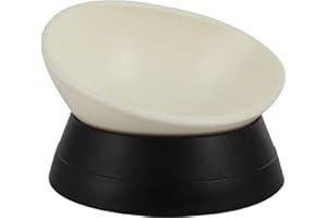 JWPC Bulldog Bowl Anti-Slip Dog Cat Dish Detachable Rubber Dog Bowl Pet Sterile Tilted Pet Feeder Slope Bas (Black, 2 Cup (Small/Medium Dog))