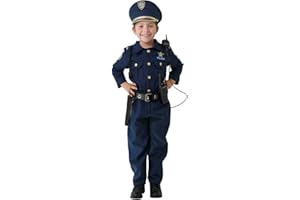 Dress Up America Costume Poliziotto Bambino - Gioco Di Ruolo Vestito Poliziotto Bambino - Camicia, Pantaloni, Cappello, Cintura, Fischietto, Fondina Per Pistola E Set Di Poliziotti Walkie-Talkie