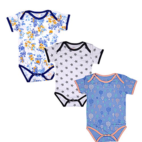 Sofie & Sam London, Baby Bodysuit Romper Onesie Set/Pack of 3 Pcs made from Organic Cotton,Floral/Ballon/Star RS.699 (71.00% Off) - Amazon
