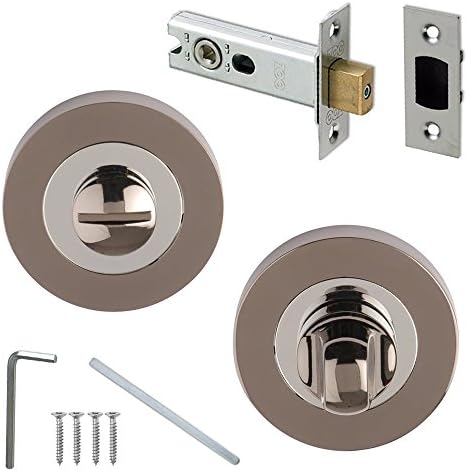 Bathroom Door Thumb Turn and Deadbolt Set Chrome and Black Nickel